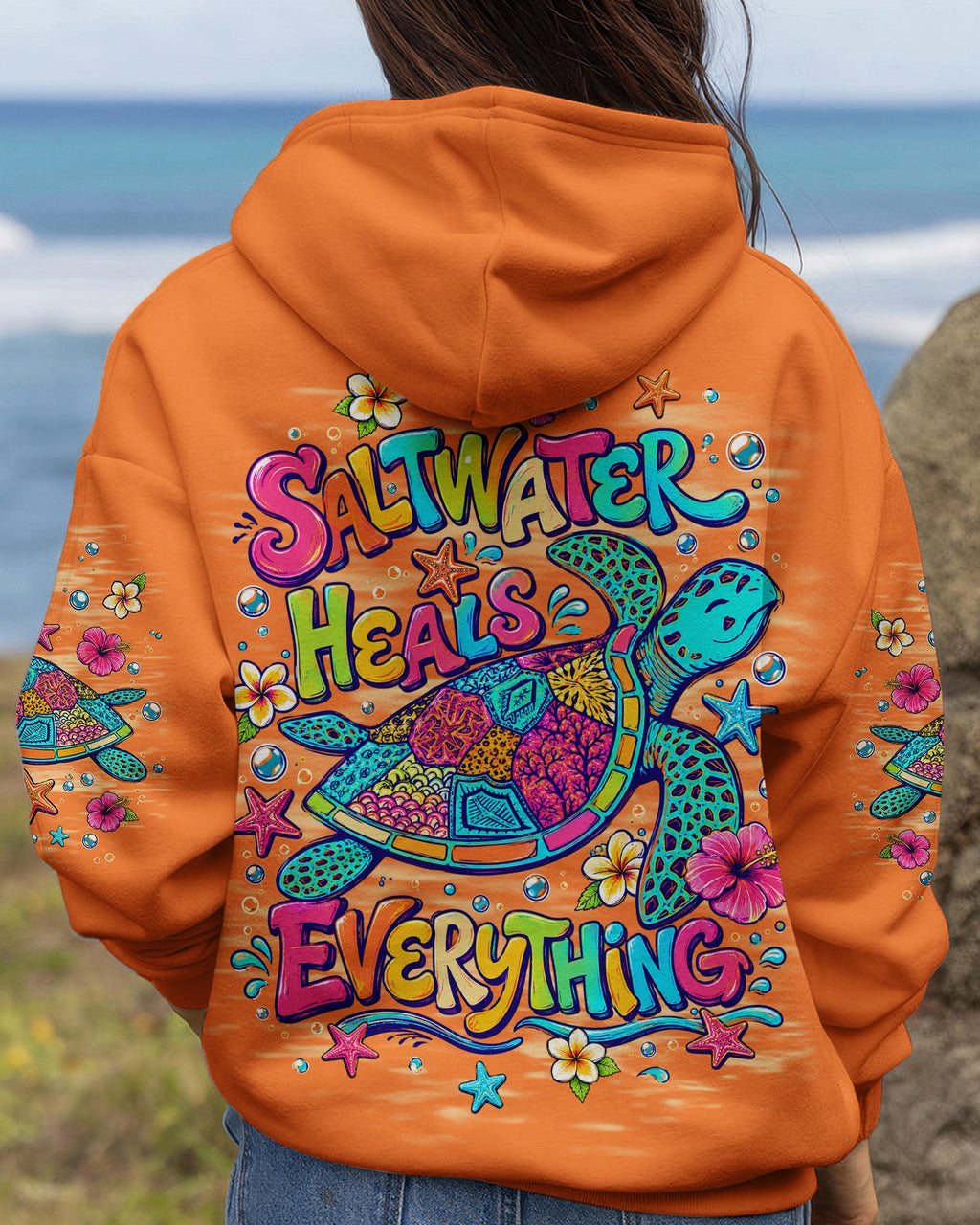 SALTWATER HEALS EVERYTHING TURTLE ALL OVER PRINT   - TLNT1306263