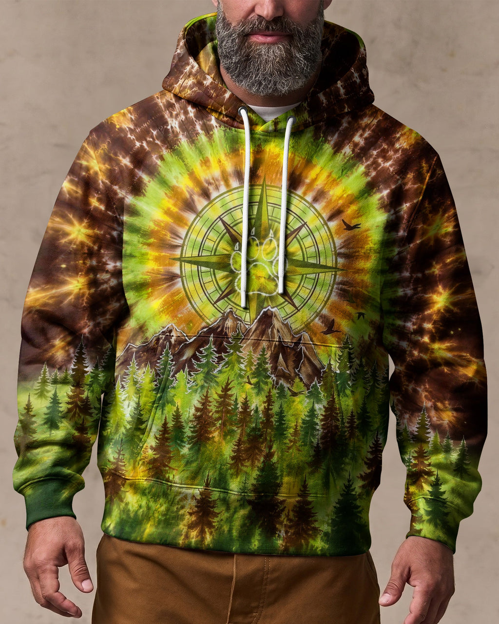 THOSE WHO WANDER WITH DOGS PAW PRINT COMPASS SWIRL ALL OVER PRINT  - TLHG0607261