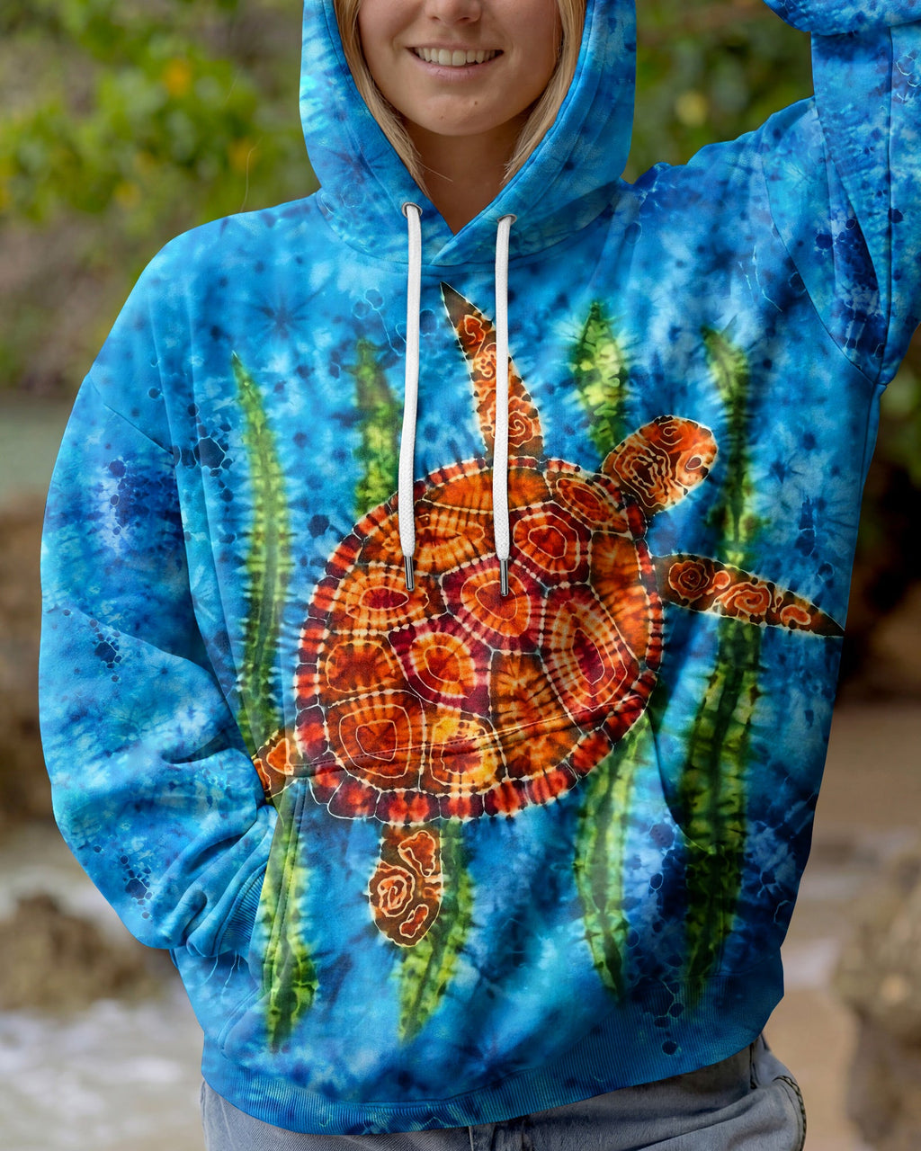 SEA TURTLE AND SEAWEED ALL OVER PRINT  - TLHG1604262