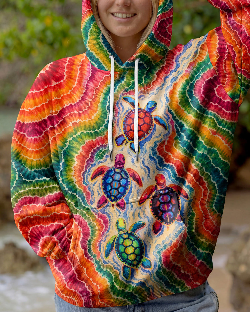 COLORFUL SEA TURTLE TIDE ALL OVER PRINT - KMTM1806261