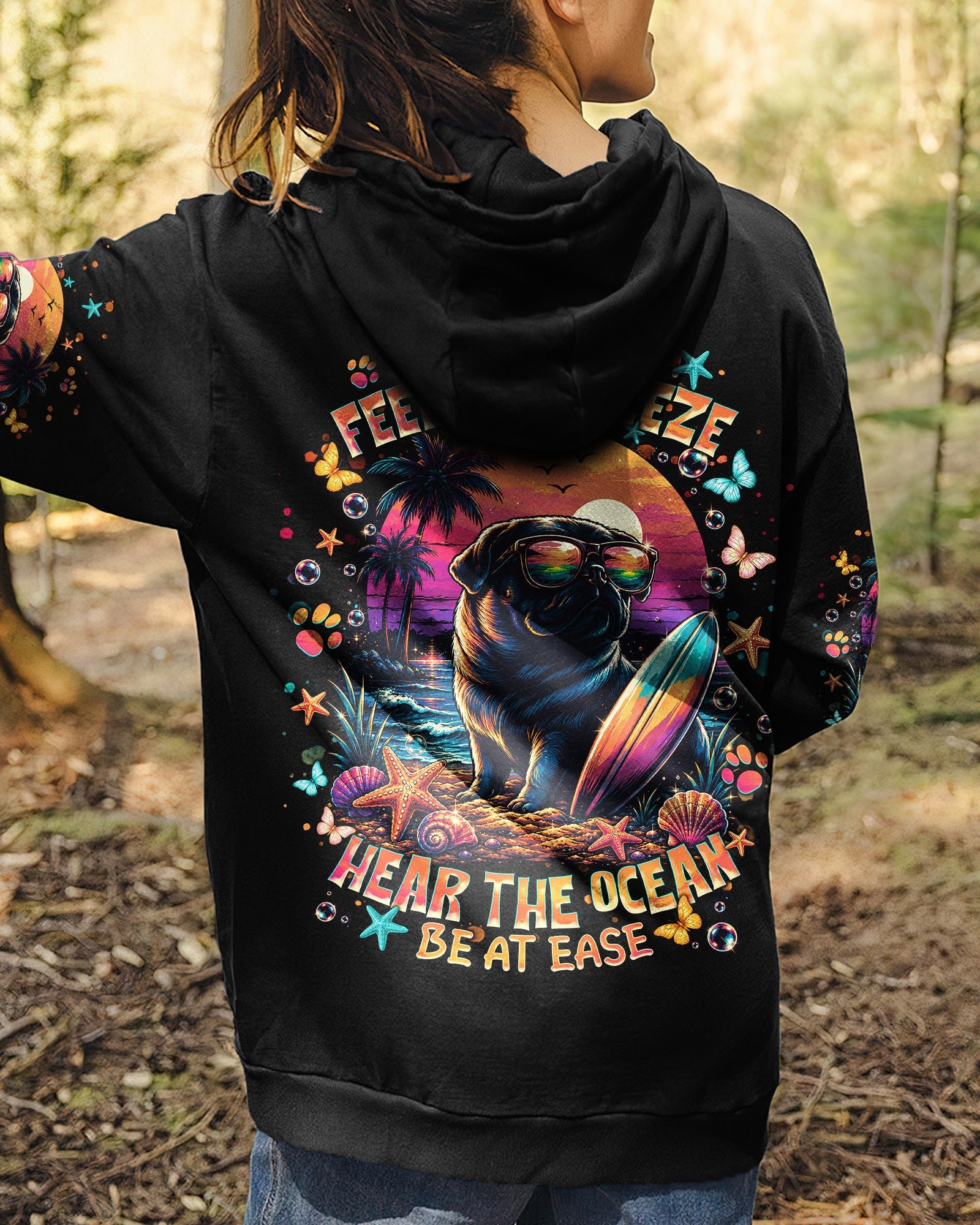 SMELL THE SEA FEEL THE BREEZE PUG DOG ALL OVER PRINT - TLNT1706263