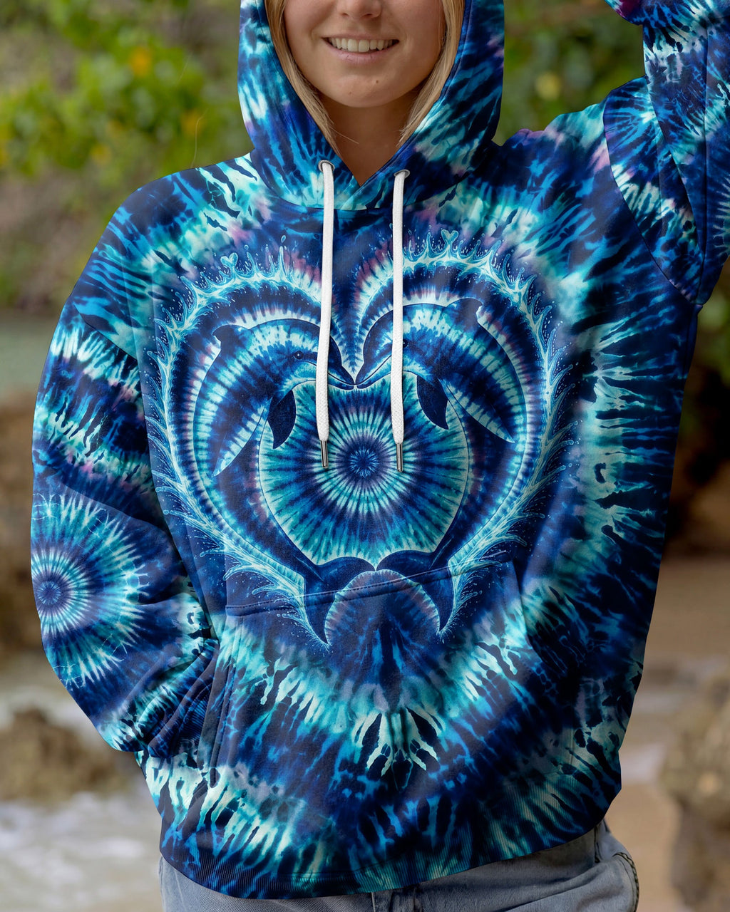 DOLPHIN HEART SWIRL ALL OVER PRINT - KMTM0505261