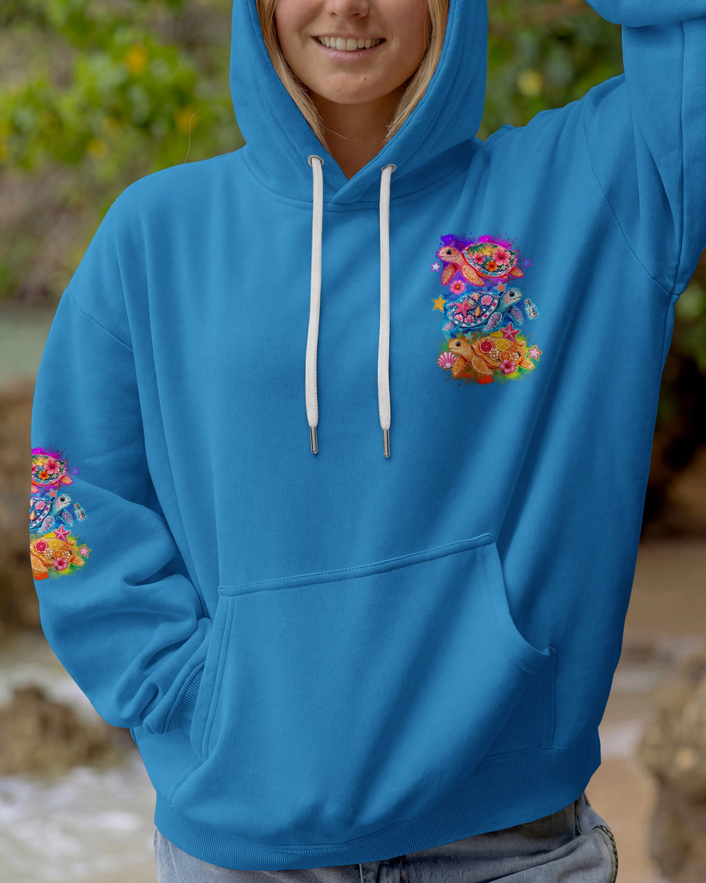 SMELL THE SEA FEEL THE BREEZE TURTLE ALL OVER PRINT - TYQY1505262