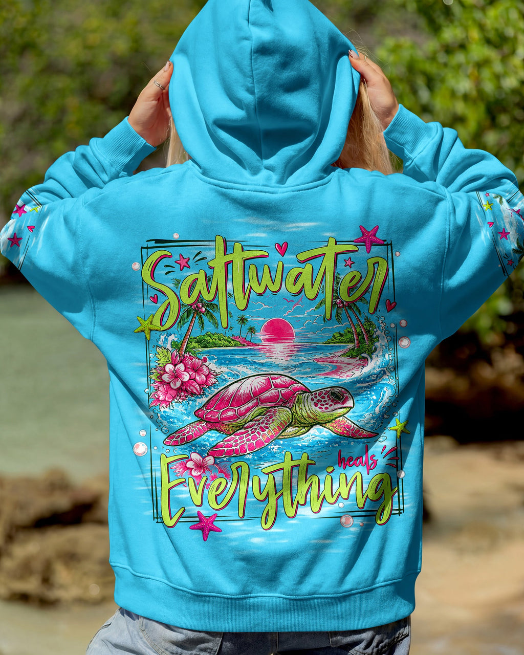 SALTWATER HEALS EVERYTHING TURTLE ALL OVER PRINT  - TLNT1107261