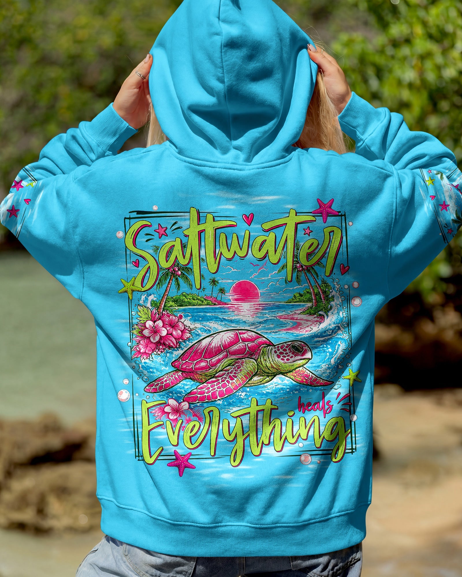 SALTWATER HEALS EVERYTHING TURTLE ALL OVER PRINT  - TLNT1107261
