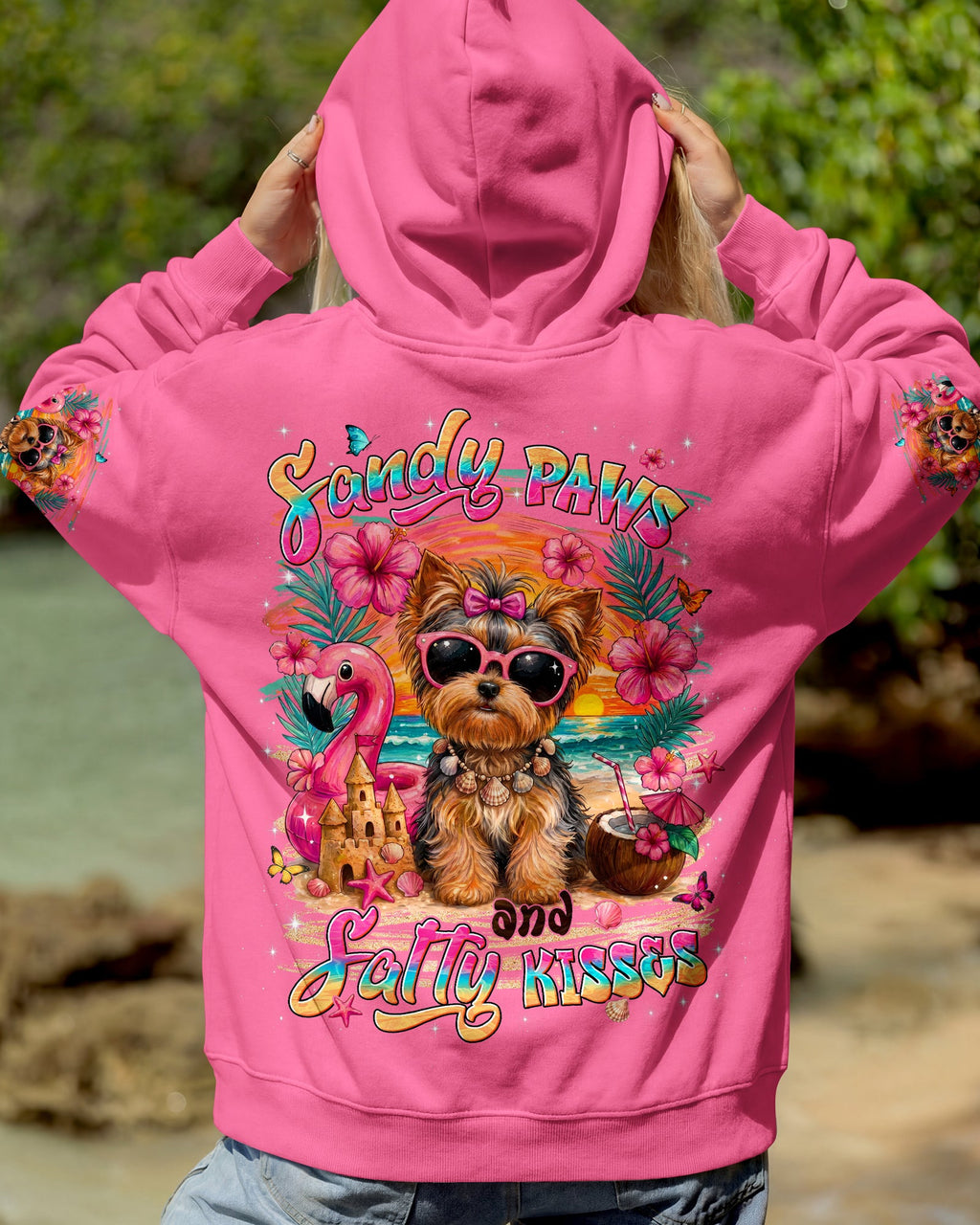 SANDY PAWS AND SALTY KISSES YORKSHIRE TERRIER DOG ALL OVER PRINT - TYLN2605261