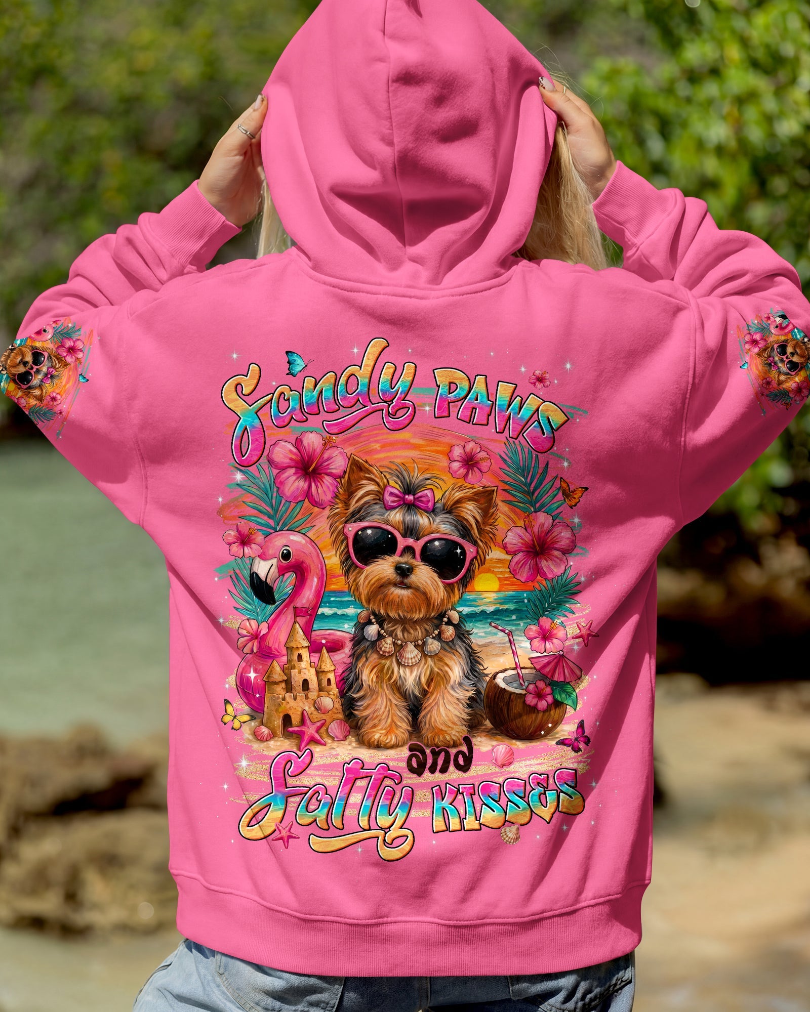 SANDY PAWS AND SALTY KISSES YORKSHIRE TERRIER DOG ALL OVER PRINT - TYLN2605261