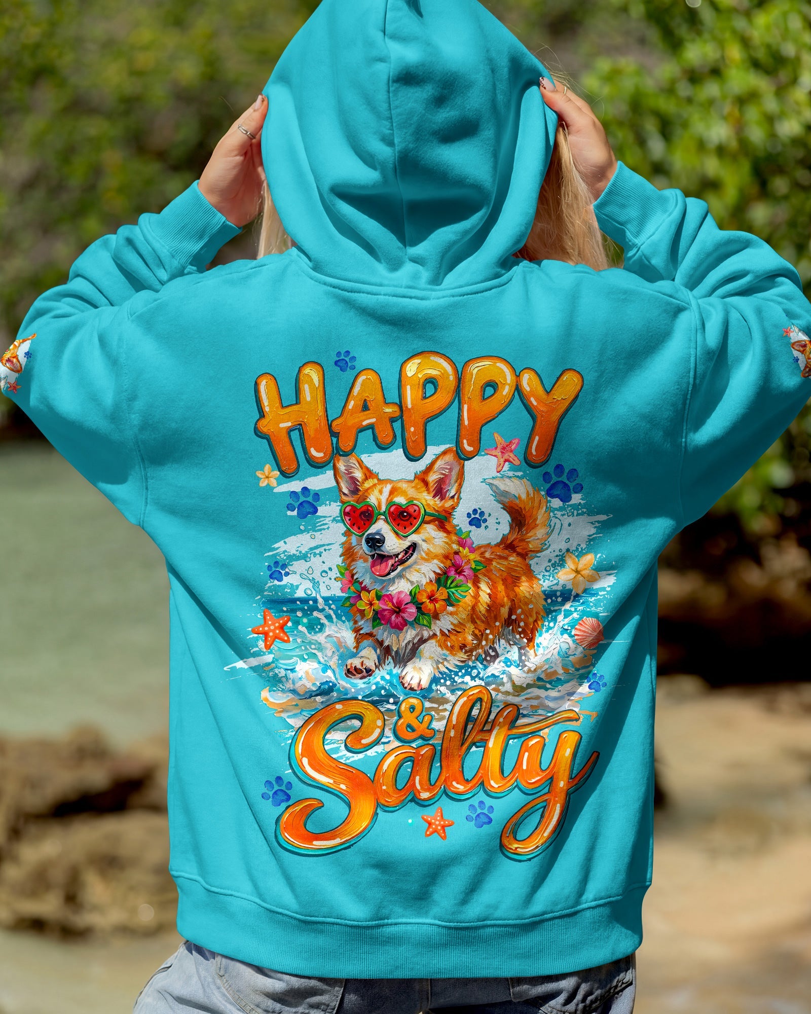 HAPPY AND SALTY CORGI DOG ALL OVER PRINT - TYQY2205261