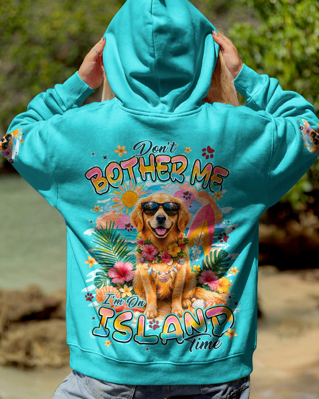 I'M ON ISLAND TIME GOLDEN RETRIEVER DOG ALL OVER PRINT - TYPQ1206263