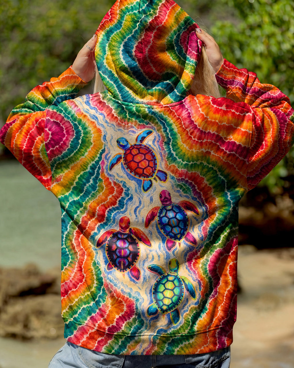 COLORFUL SEA TURTLE TIDE ALL OVER PRINT - KMTM1806261