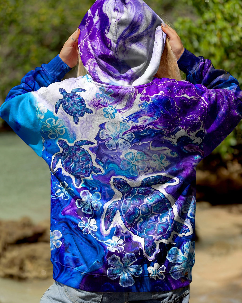 BLUE PURPLE OCEAN TURTLES ALL OVER PRINT - TYLN1806261