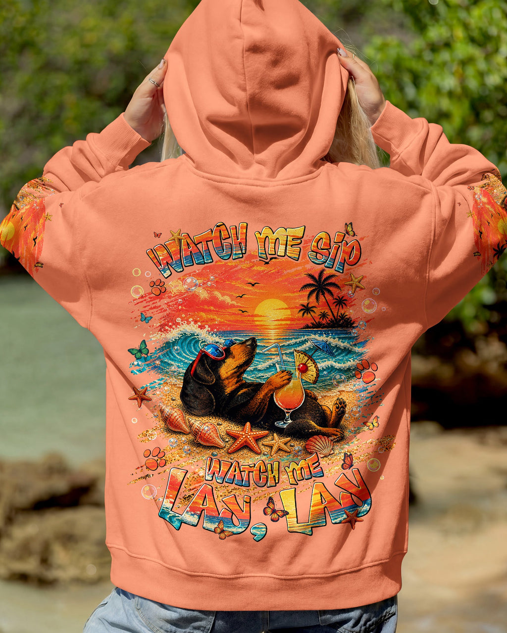 WATCH ME SIP DACHSHUND DOG ALL OVER PRINT  - TLNT2005263