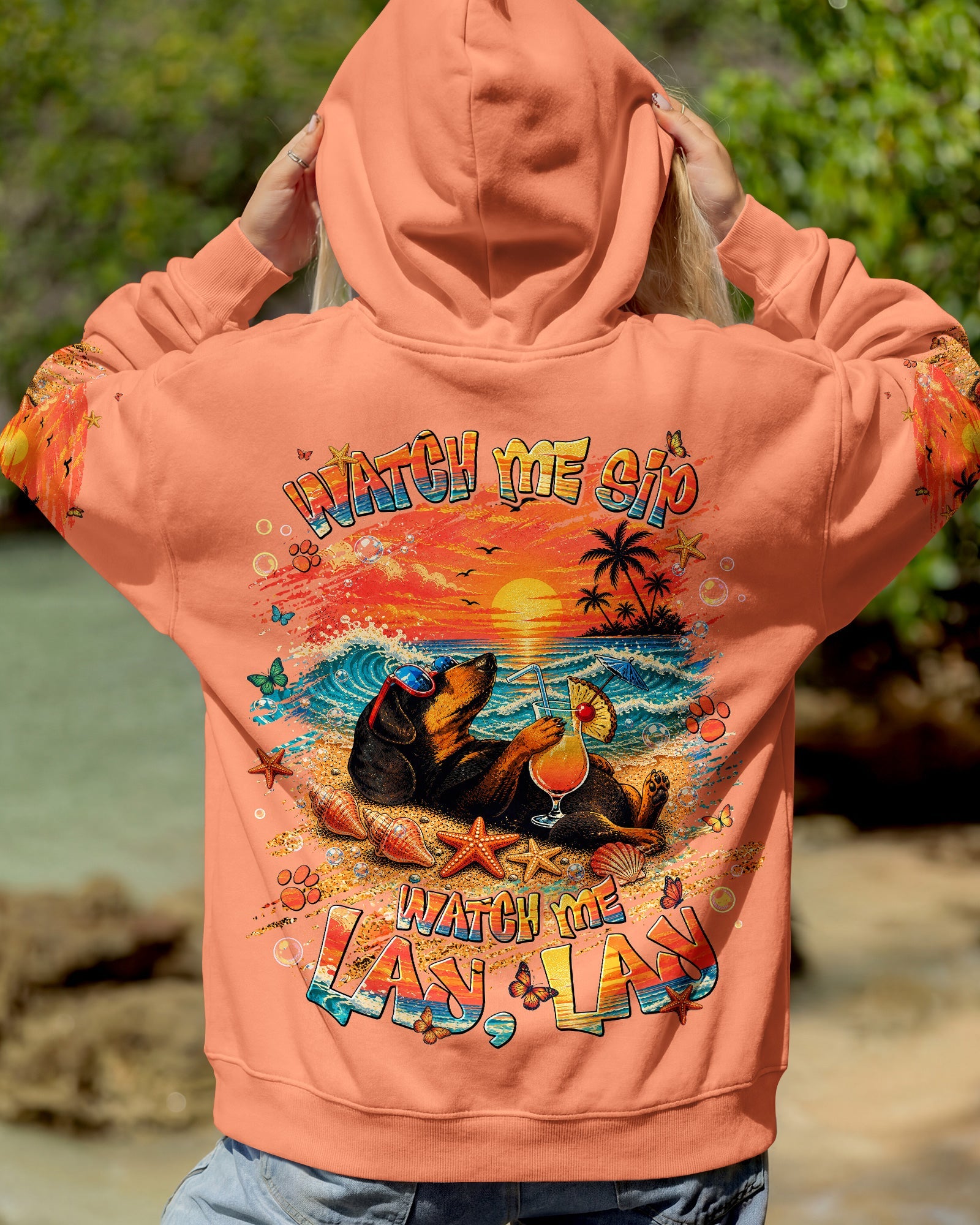 WATCH ME SIP DACHSHUND DOG ALL OVER PRINT  - TLNT2005263
