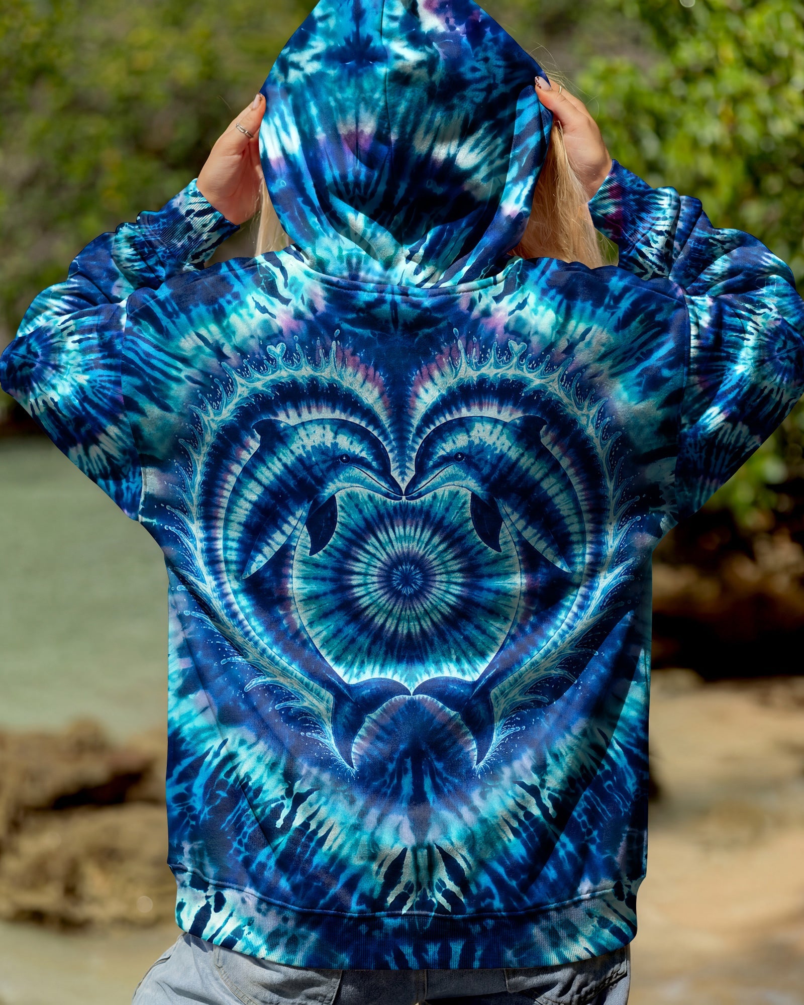 DOLPHIN HEART SWIRL ALL OVER PRINT - KMTM0505261