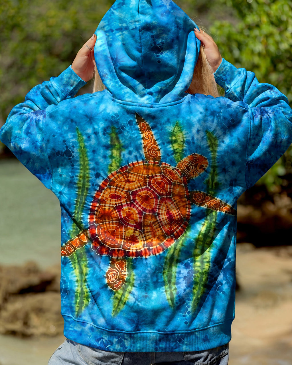 SEA TURTLE AND SEAWEED ALL OVER PRINT  - TLHG1604262