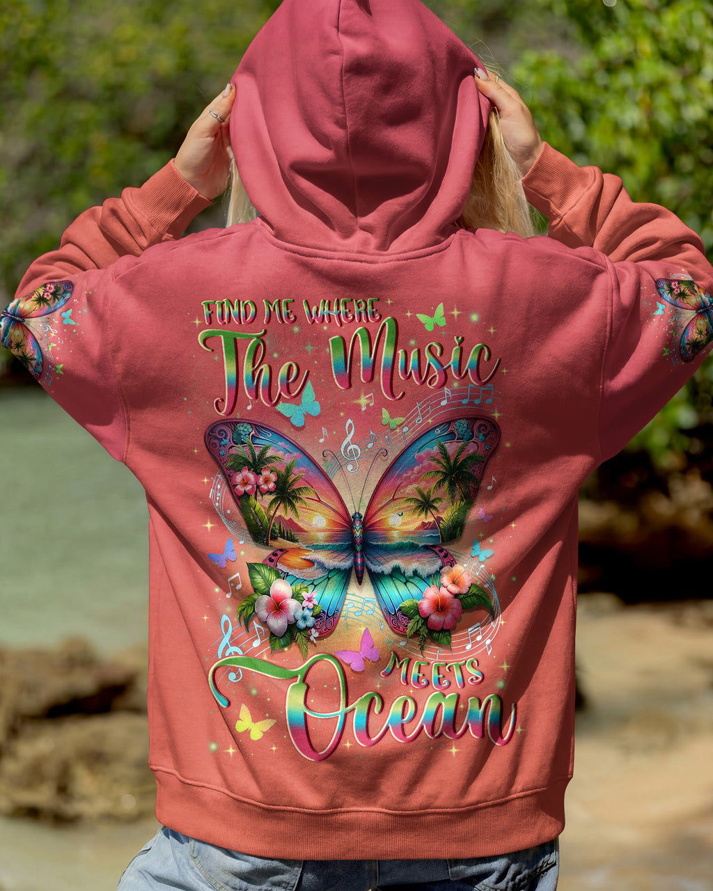 FIND ME WHERE THE MUSIC MEETS THE OCEAN BUTTERFLY ALL OVER PRINT - TYLN0704262