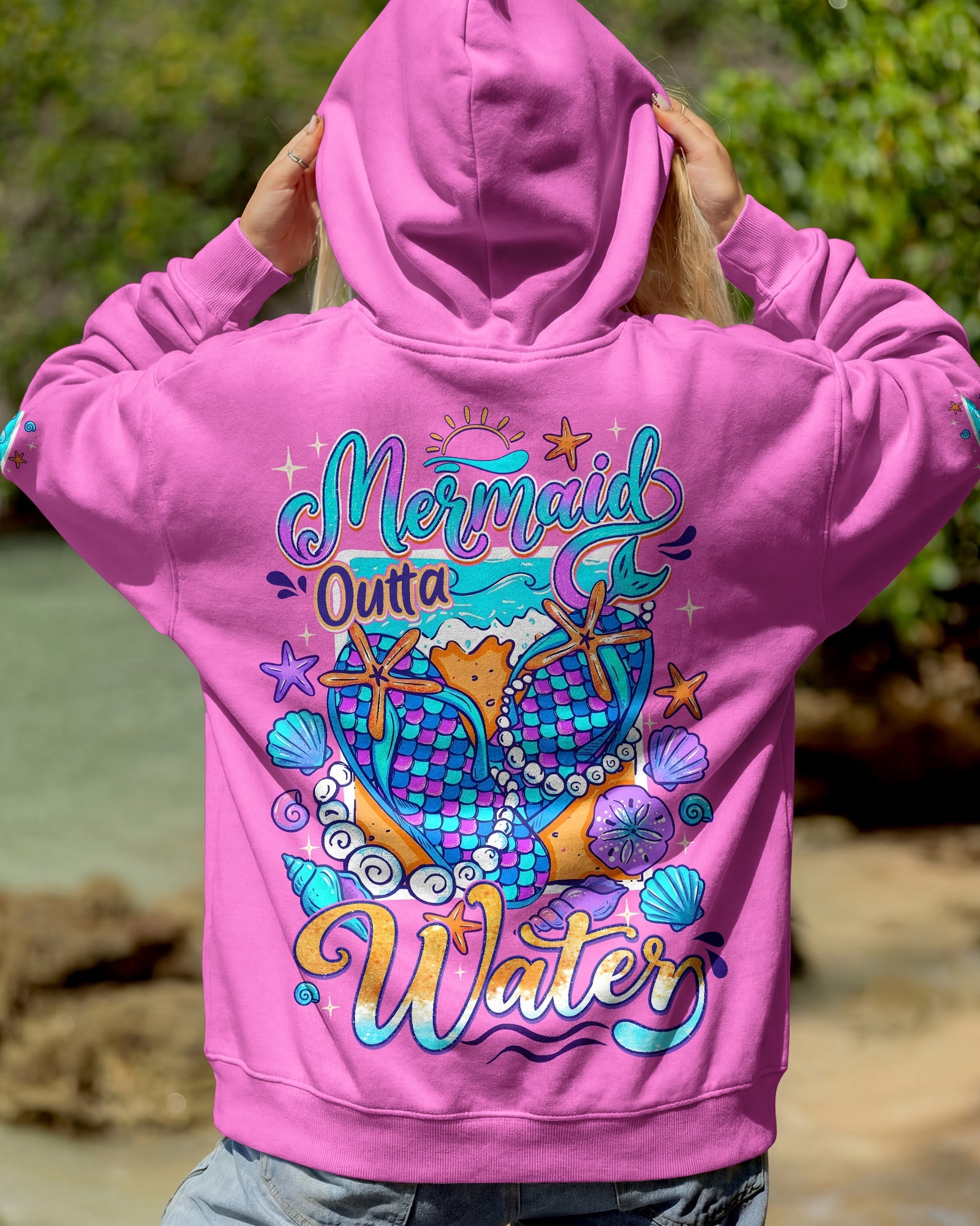 MERMAID OUTTA WATER FLIP FLOPS ALL OVER PRINT - TYQY0106262