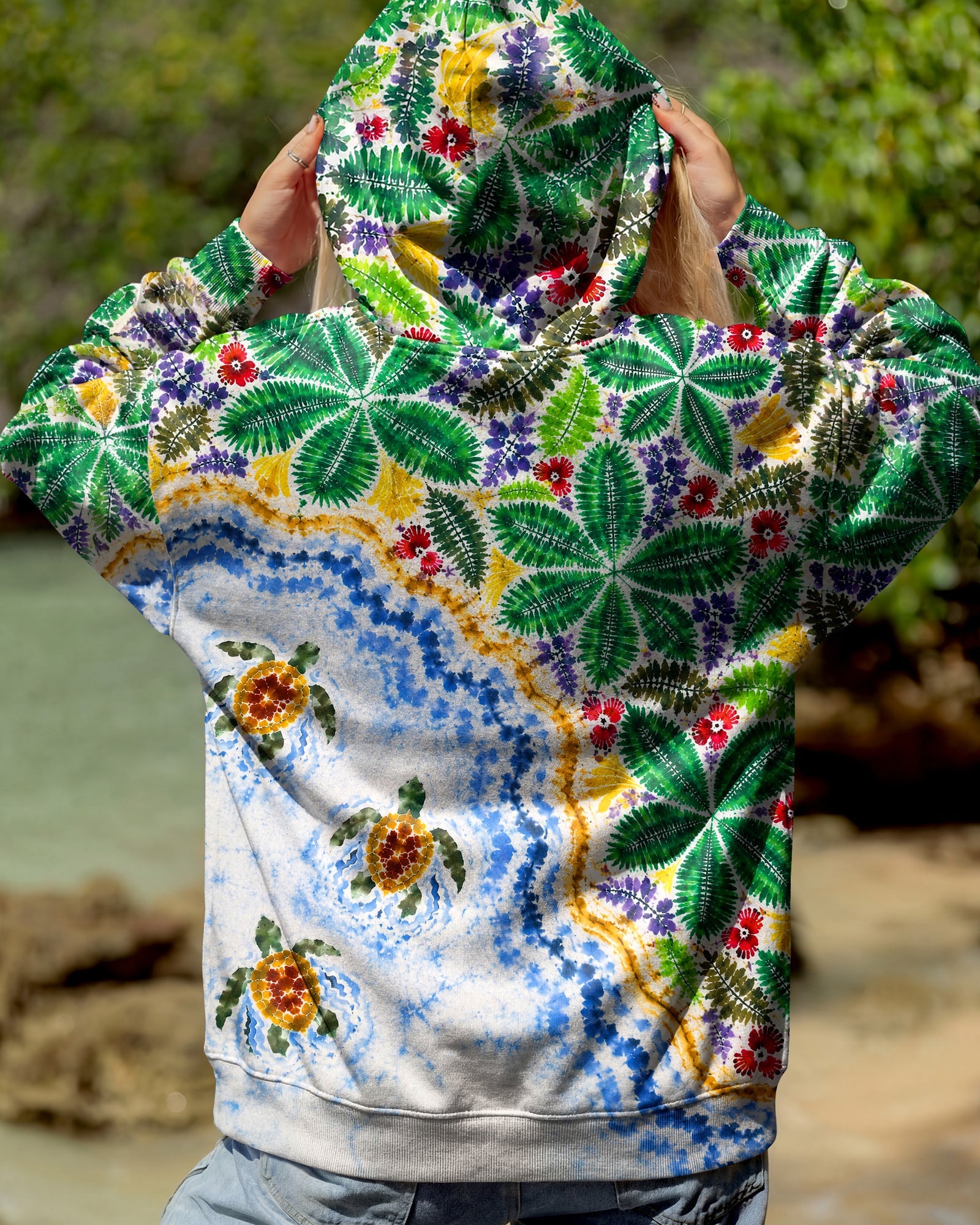 TROPICAL BEACH SAND TURTLES ALL OVER PRINT  - TLNT2506262