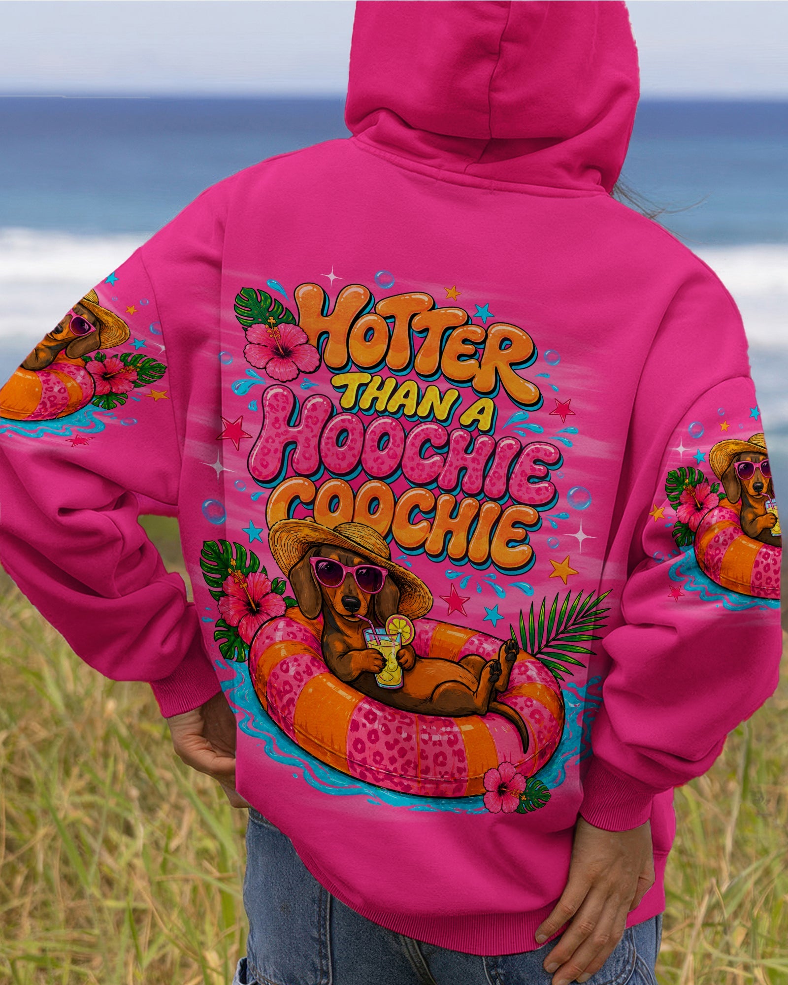 HOTTER THAN A HOOCHIE COOCHIE DACHSHUND DOG ALL OVER PRINT - TLNO1805262