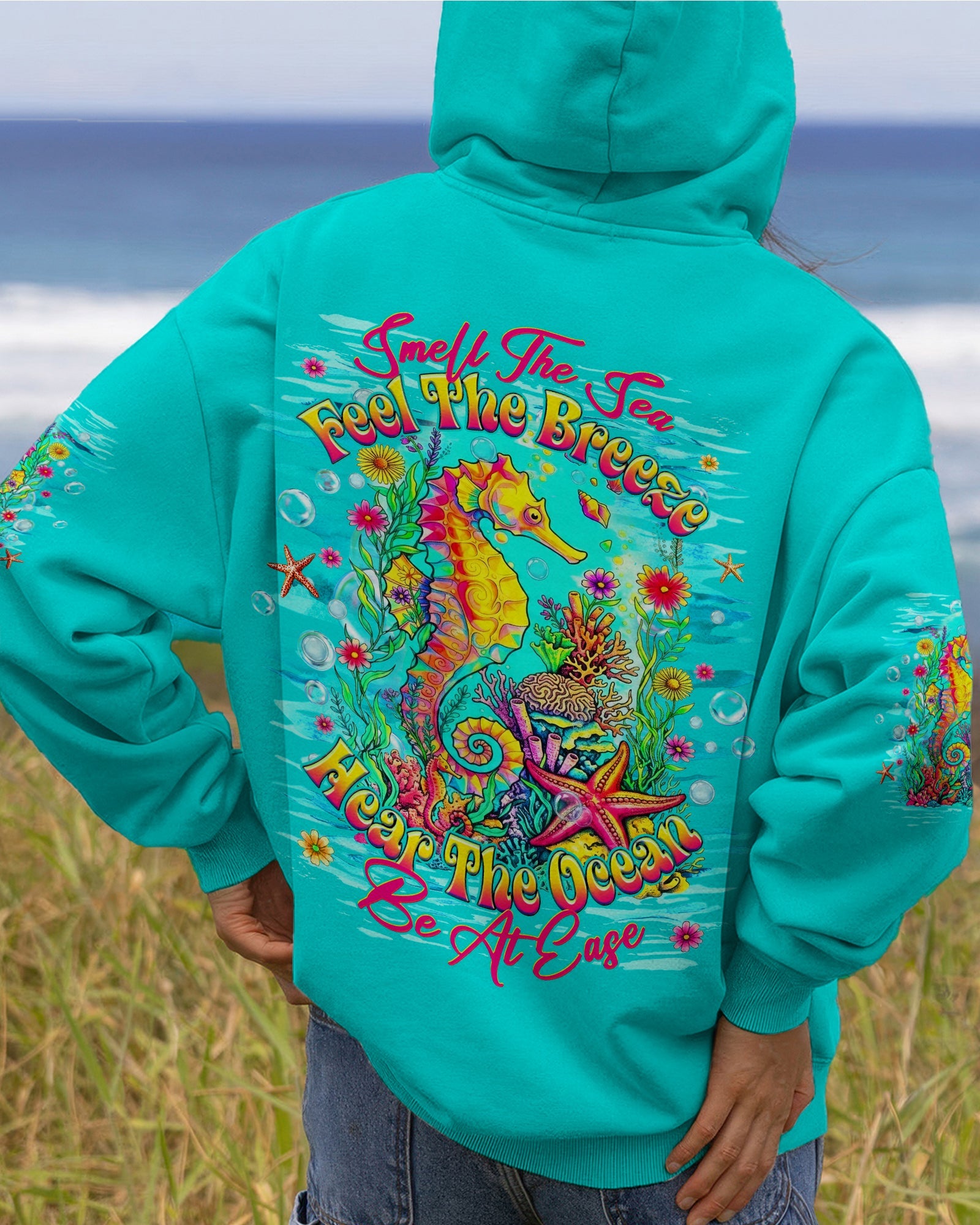 SMELL THE SEA FEEL THE BREEZE SEAHORSE  ALL OVER PRINT - TLHG1206262