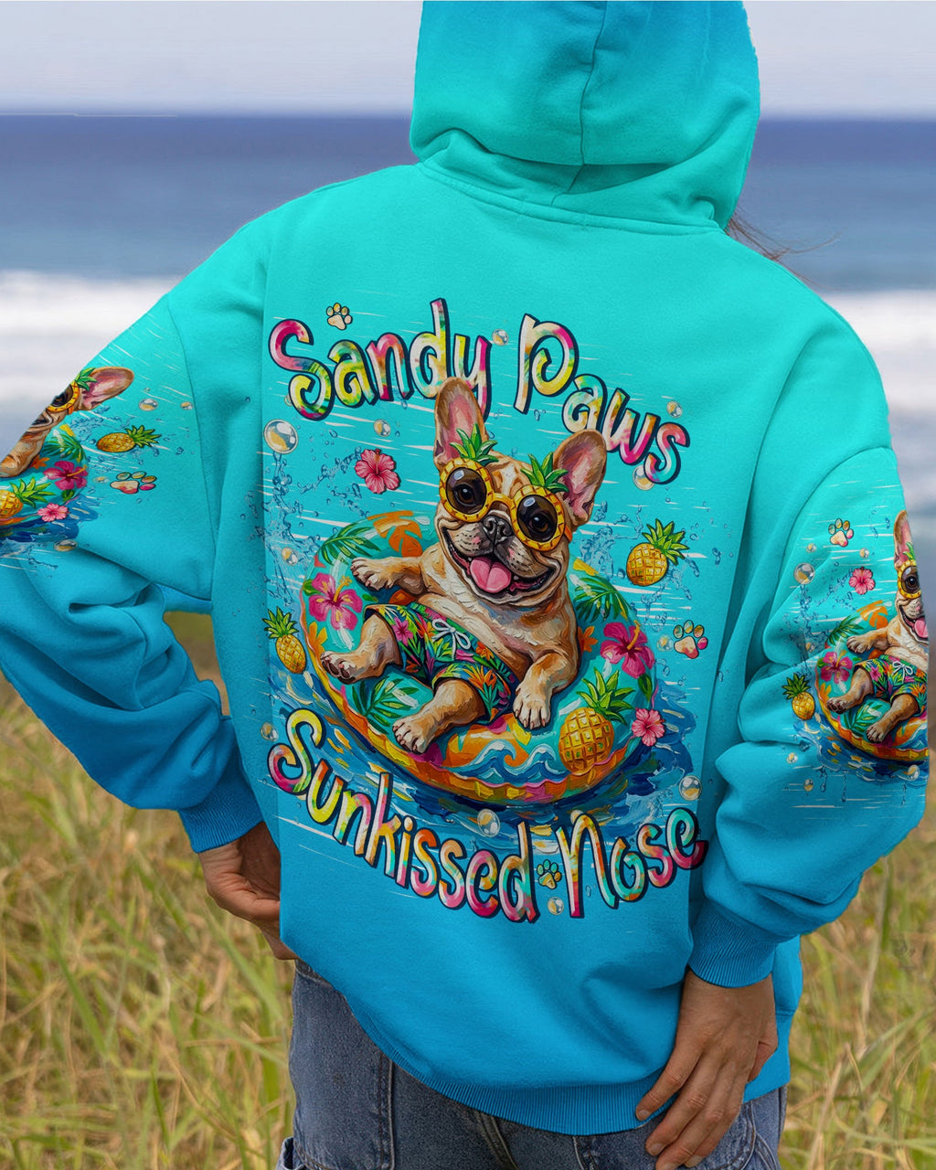 SANDY PAWS SUNKISSED NOSE FRENCH BULLDOG ALL OVER PRINT - TLHN0505261