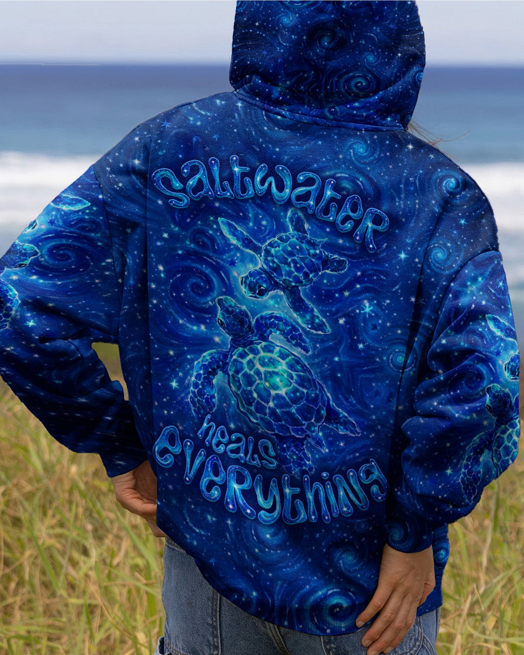 SALTWATER HEALS EVERYTHING TURTLE ALL OVER PRINT  - TLNO1504261