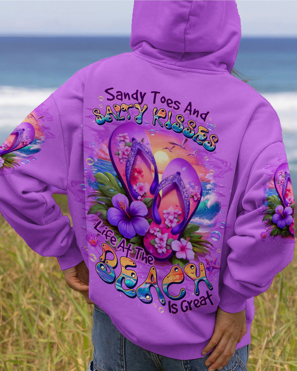 SANDY TOES AND SALTY KISSES FLIP FLOPS ALL OVER PRINT - TLTW0805263