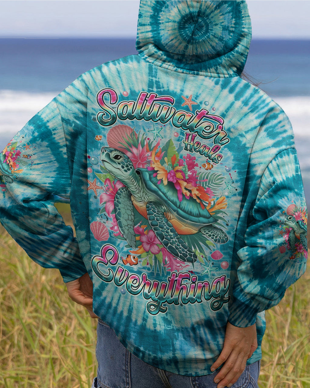SALTWATER HEALS EVERYTHING TURTLE ALL OVER PRINT - TYQY0904261