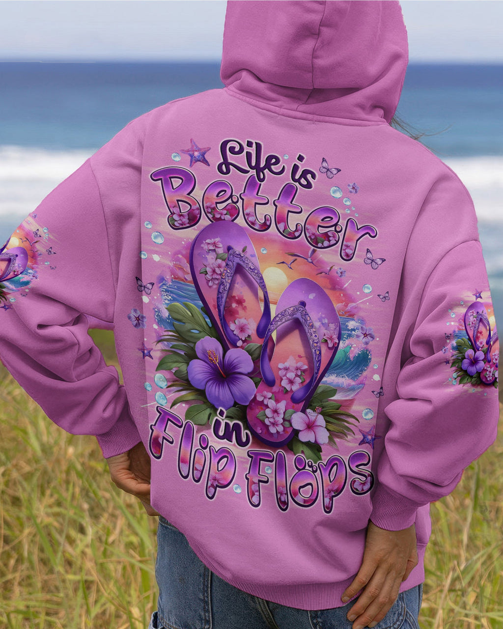 LIFE IS BETTER IN FLIP FLOPS ALL OVER PRINT - TYQY0704262