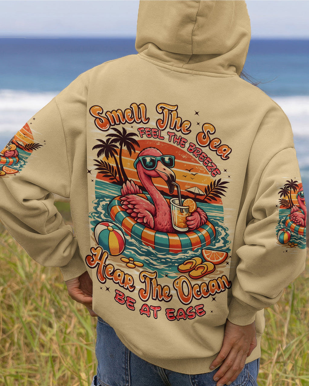 SMELL THE SEA FEEL THE BREEZE FLAMINGO ALL OVER PRINT - TYPQ1404262