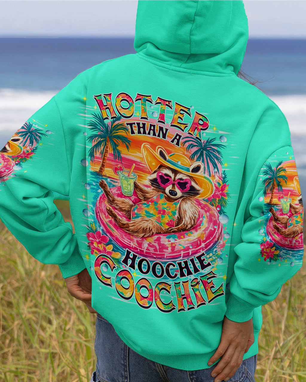 HOTTER THAN A HOOCHIE COOCHIE RACCOON ALL OVER PRINT - TLHN1905263
