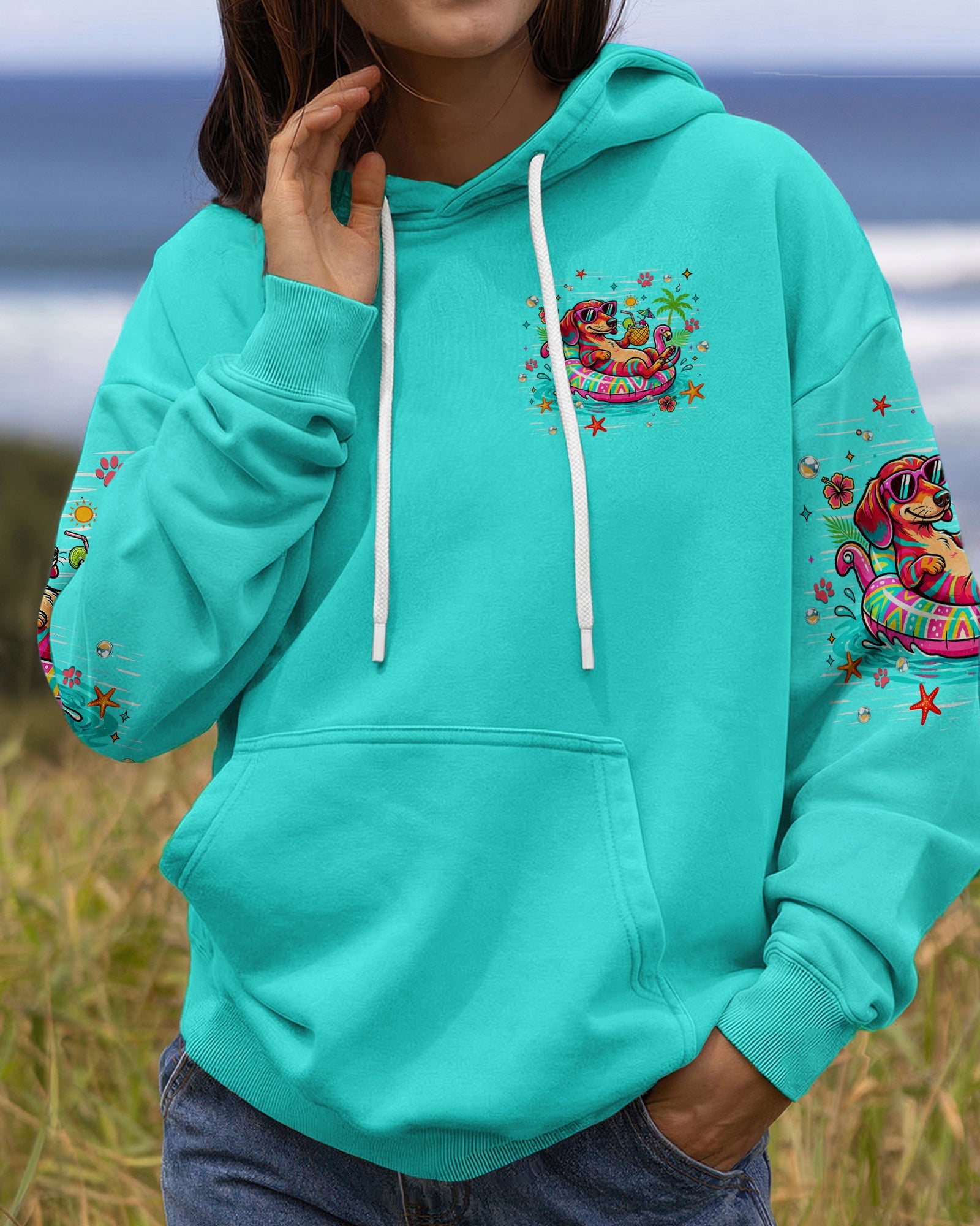 FLOAT DRINK TAN REPEAT DACHSHUND DOG ALL OVER PRINT  - TLHN1806263