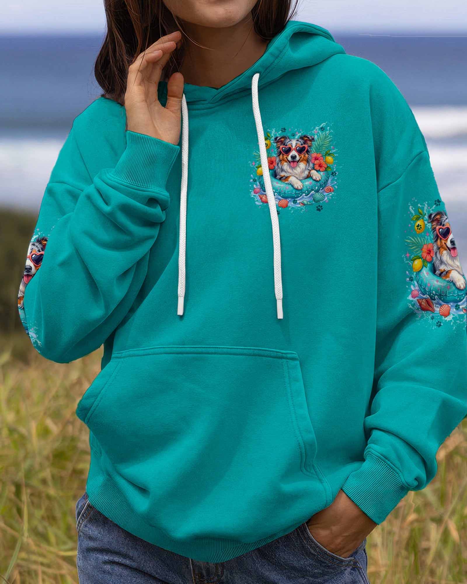 SMELL THE SEA FEEL THE BREEZE AUSTRALIAN SHEPHERD DOG ALL OVER PRINT - TYPQ0106261
