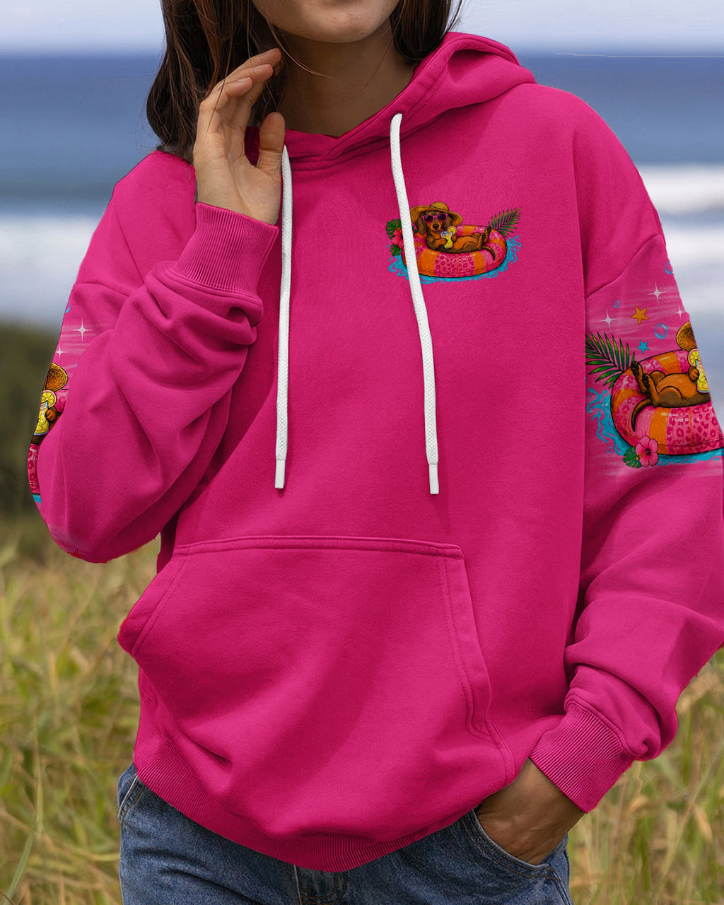 HOTTER THAN A HOOCHIE COOCHIE DACHSHUND DOG ALL OVER PRINT - TLNO1805262