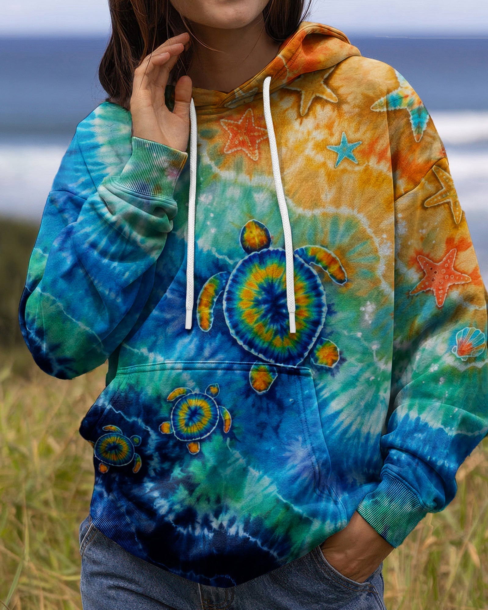 THREE TURTLES BEACH SAND BURST ALL OVER PRINT  - TLTW2206261