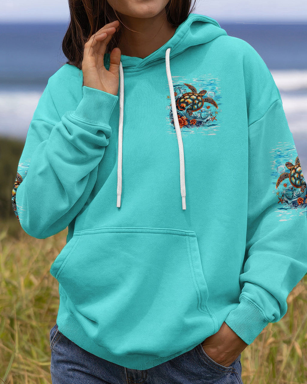 SMELL THE SEA FEEL THE BREEZE TURTLE  ALL OVER PRINT   - TLHG0406263