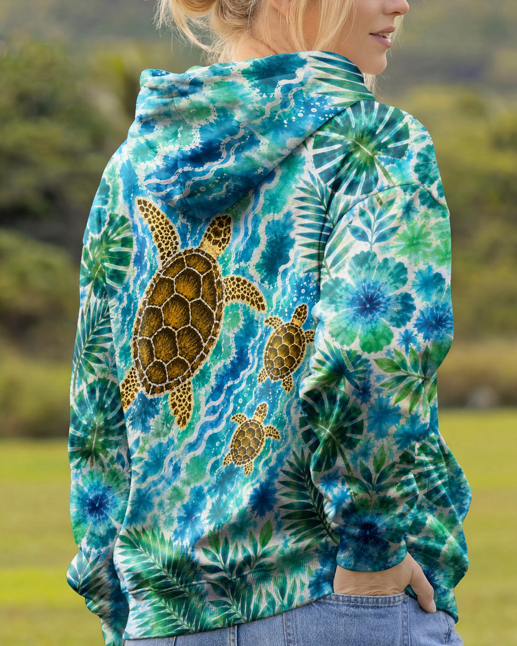 TROPICAL TURTLES VIBRANT OCEAN ALL OVER PRINT  - TLTW2406261