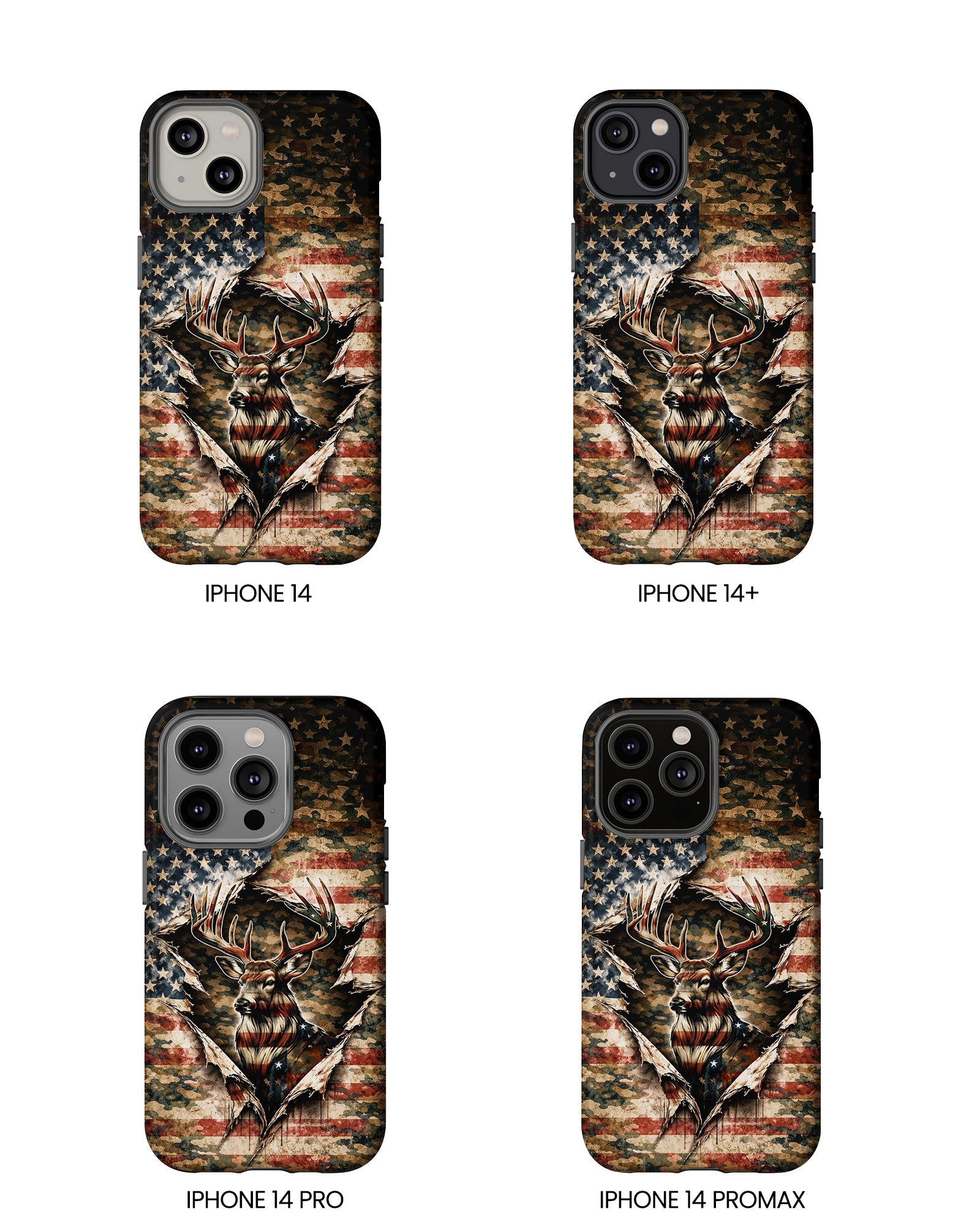 GRUNGE STARS AND STRIPES DEER HUNTING  PHONE CASE  - TLNT0605262