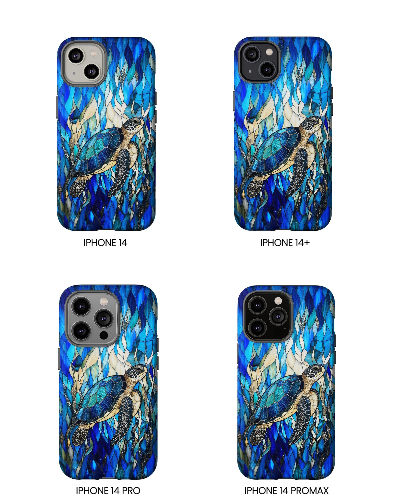 SEA TURTLE SWIMMING STAINED GLASS PHONE CASE  - TLNT0505261