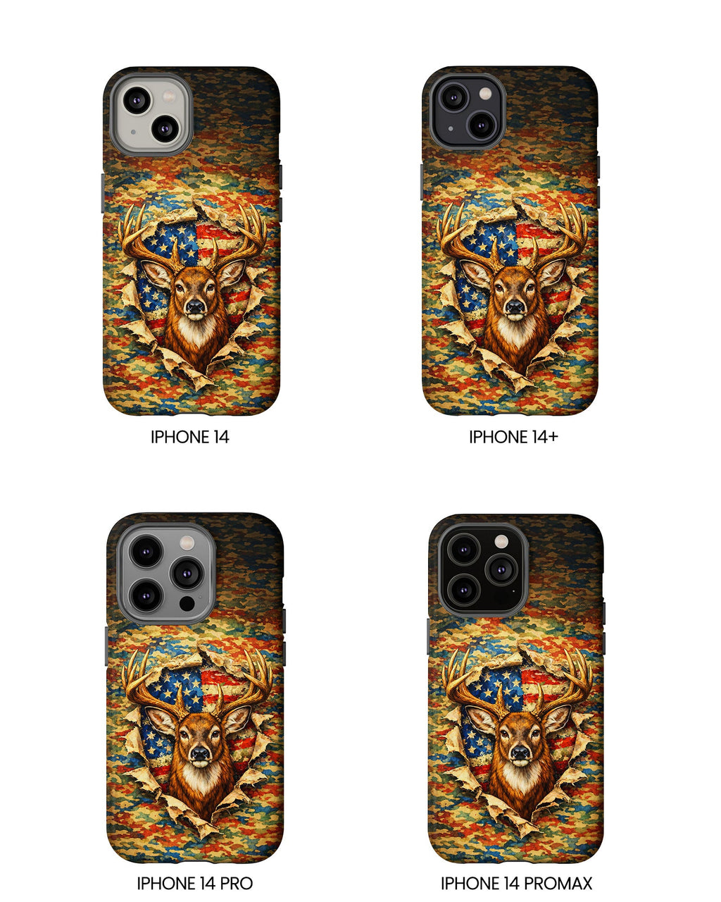 HUNTING DEER CAMOUFLAGE STARS AND STRIPES  PHONE CASE  - TLNT0405261