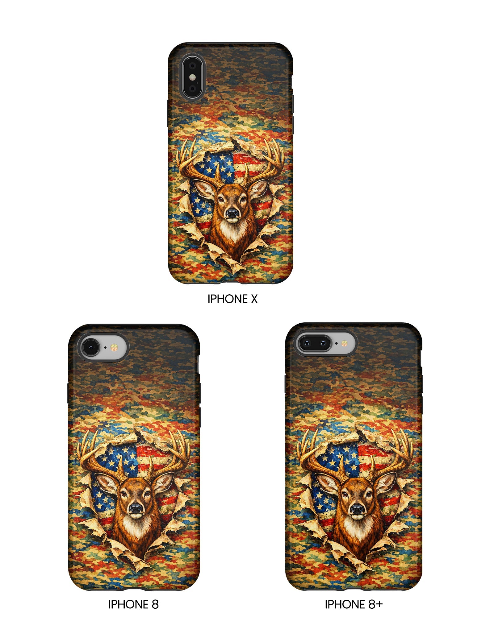 HUNTING DEER CAMOUFLAGE STARS AND STRIPES  PHONE CASE  - TLNT0405261