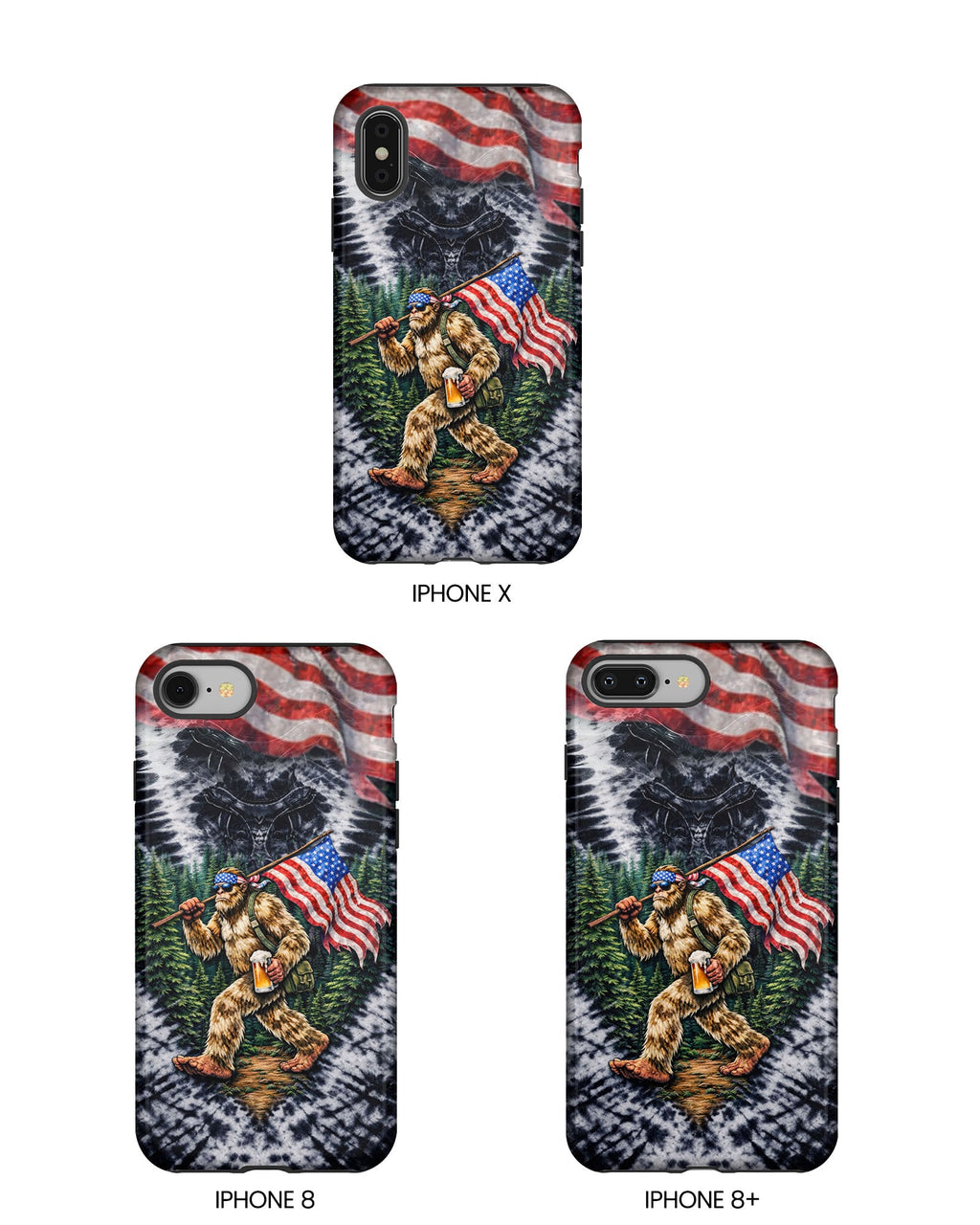 BIGFOOT WITH FLAG V SWIRL PHONE CASE  - TLTW0405263