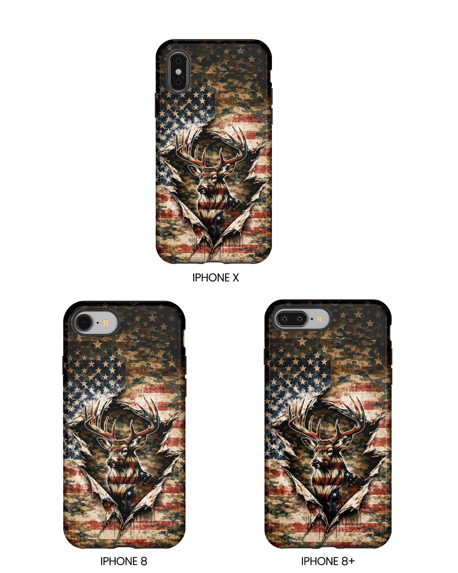 GRUNGE STARS AND STRIPES DEER HUNTING  PHONE CASE  - TLNT0605262