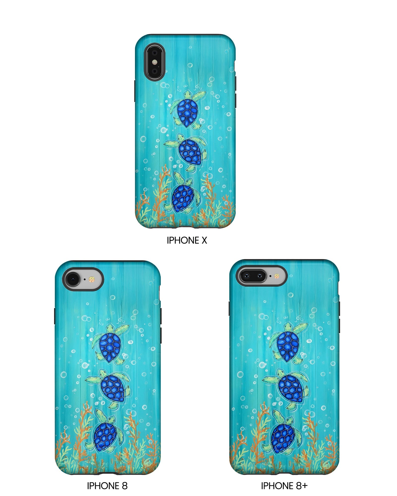THREE SEA TURTLE PHONE CASE  - TLTW2804264