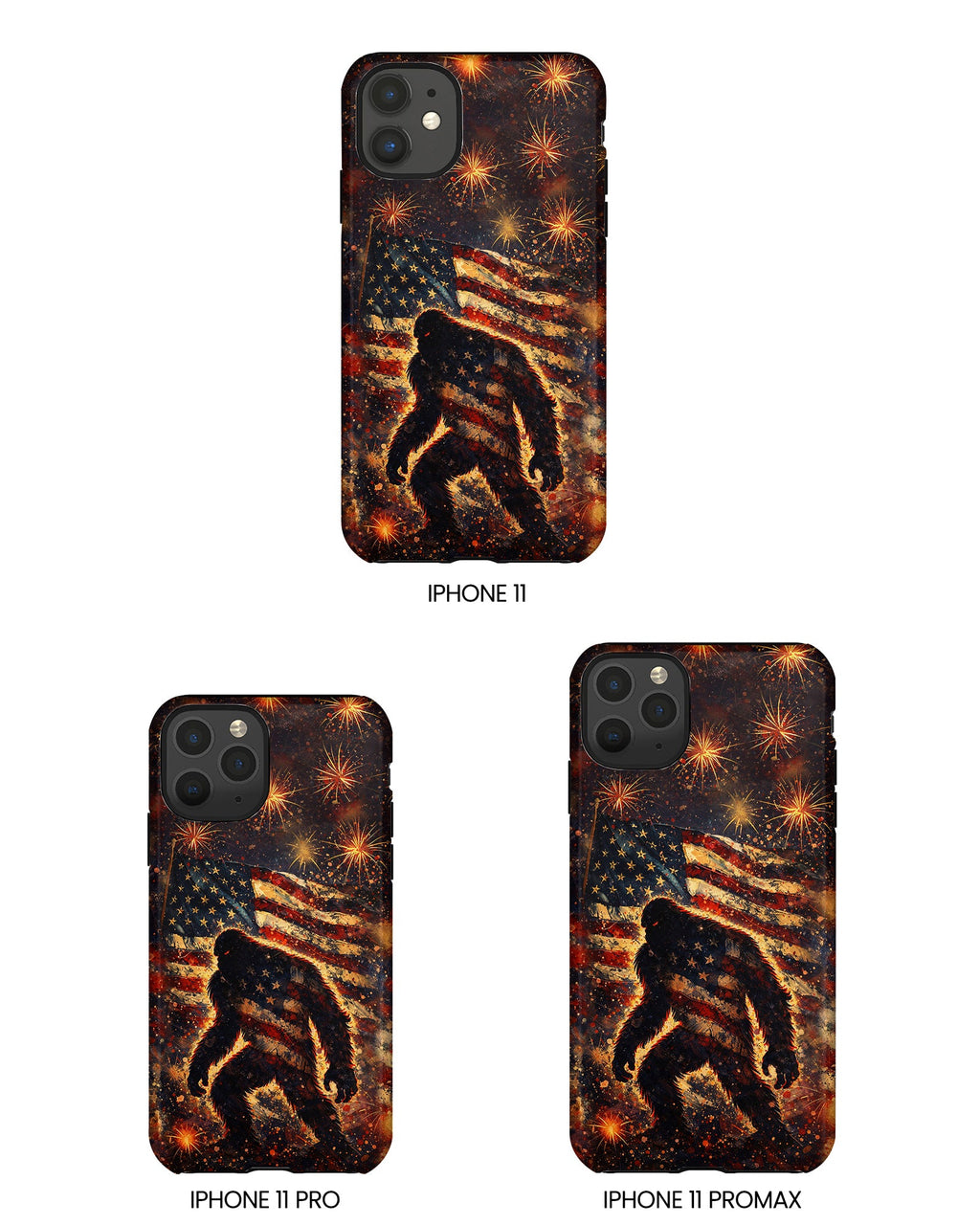 BIGFOOT STARS AND STRIPES GRUNGE ART  PHONE CASE  - TLHN2004264