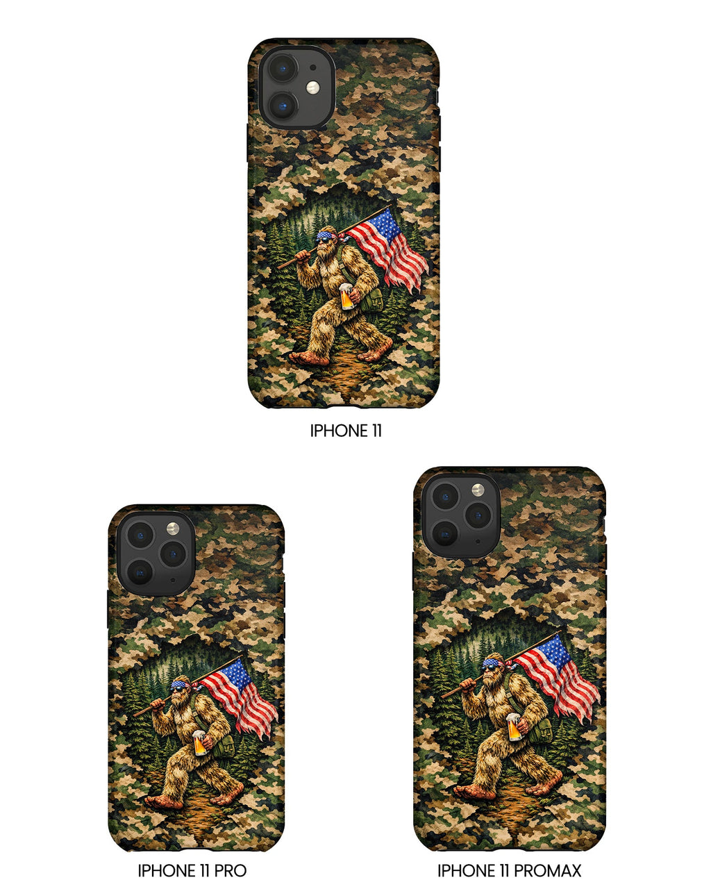 BIGFOOT WITH FLAG CAMOUFLAGE PHONE CASE - TLNT2004261