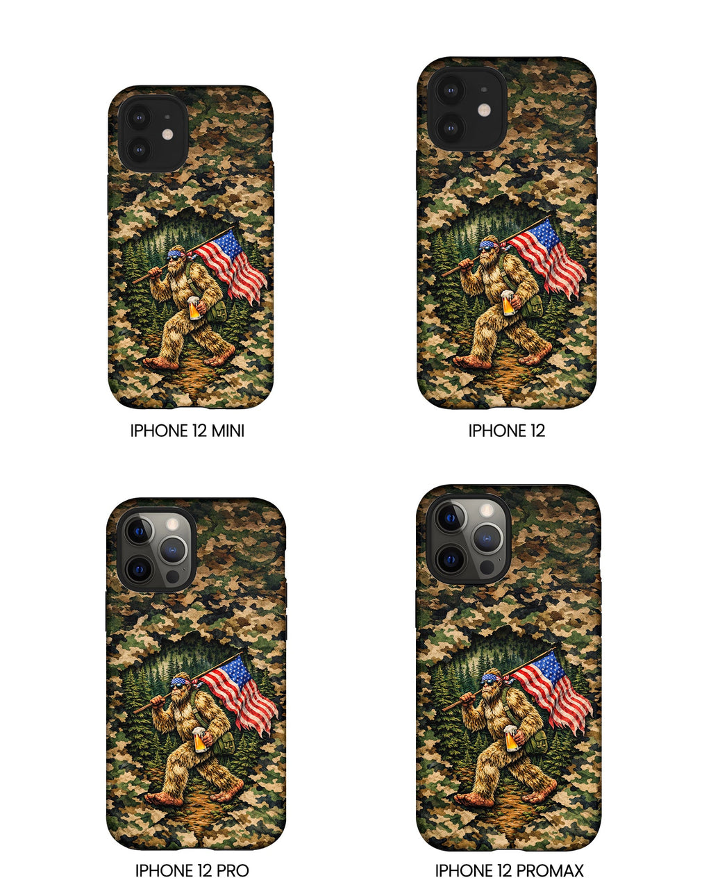 BIGFOOT WITH FLAG CAMOUFLAGE PHONE CASE - TLNT2004261