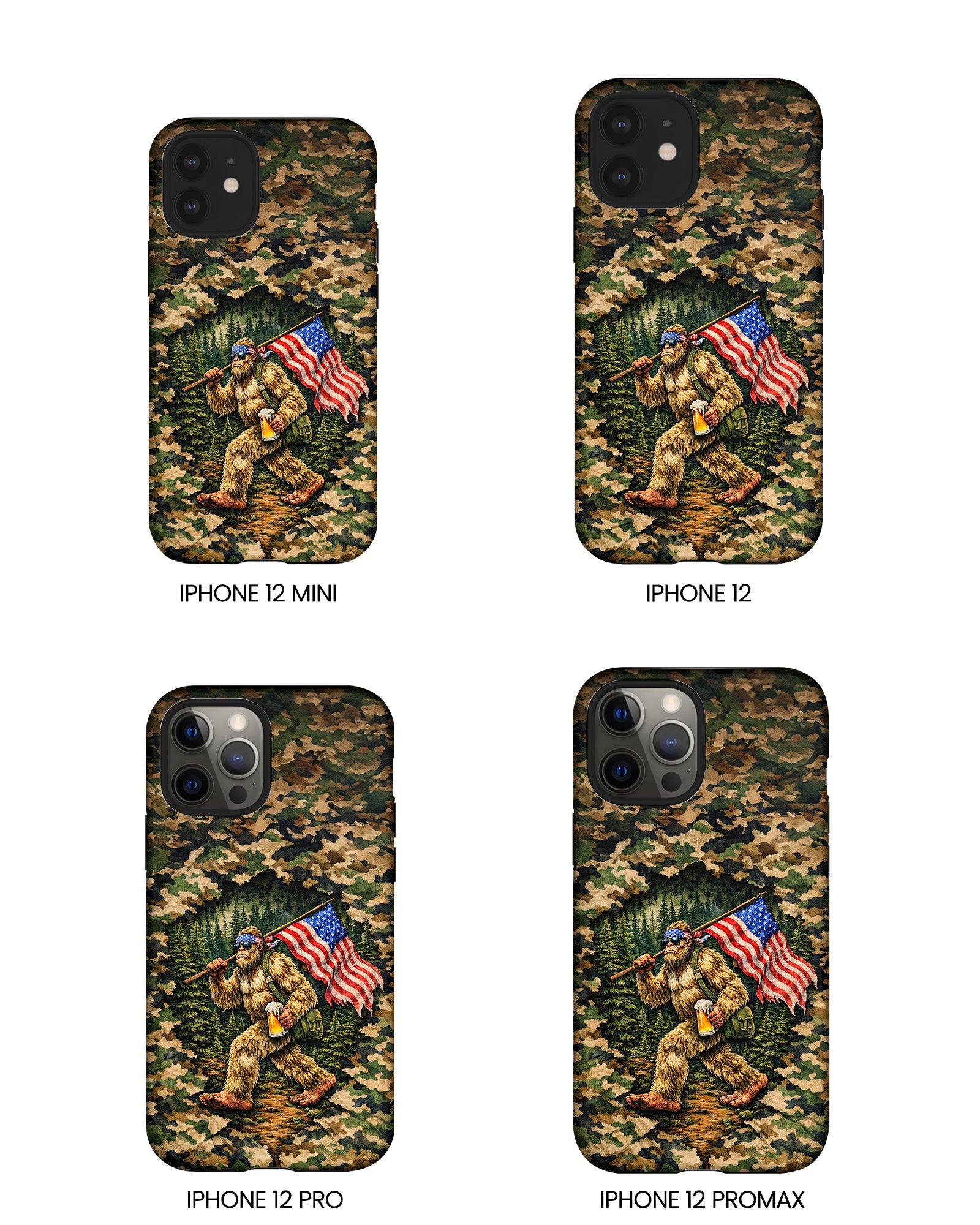 BIGFOOT WITH FLAG CAMOUFLAGE PHONE CASE - TLNT2004261