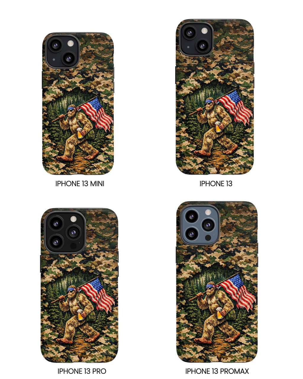 BIGFOOT WITH FLAG CAMOUFLAGE PHONE CASE - TLNT2004261