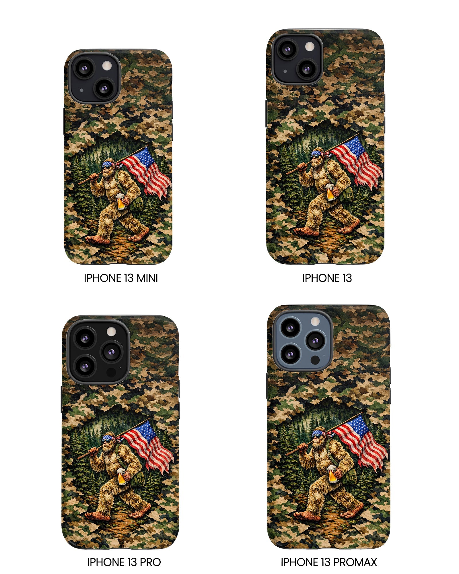BIGFOOT WITH FLAG CAMOUFLAGE PHONE CASE - TLNT2004261